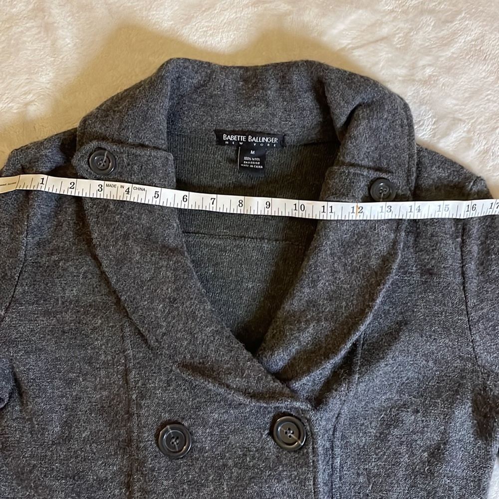 Babette Ballinger Gray 100% Wool Coat size Medium - Picture 16 of 17